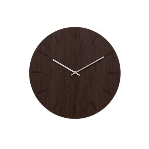 Hemverk Vægur Ø: 38 cm – Dark Oak/Silver