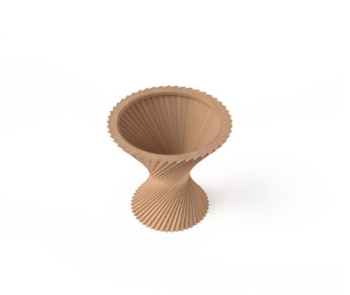 VIA Copenhagen Hyperbel Beistelltisch H: 47 cm – Eiche Naturöl/Bronzeglas