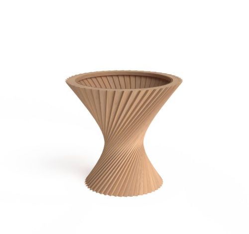 VIA Copenhagen Hyperbel Sidebord H: 47 cm - Oak White Oil/Clear Glass