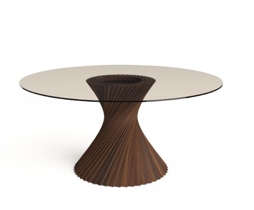 UDGÅR med lager VIA Copenhagen Hyperbel Sofabord Ø: 100 cm - Oiled Oak/Smoked Glass