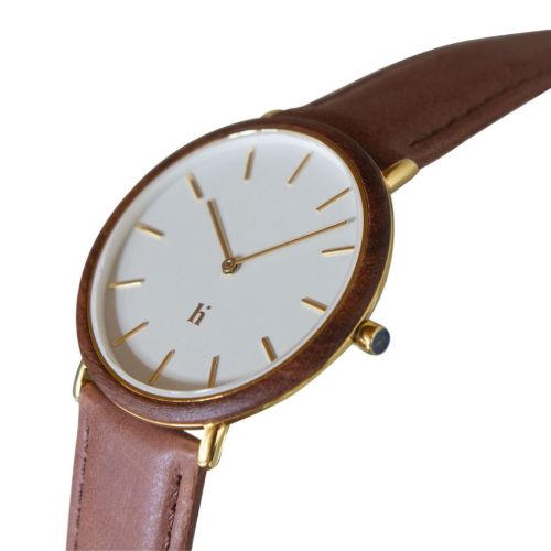 Hemverk-Armbanduhr Ø: 40 mm – Leder Graham Warm Grey/Vintage Cognac