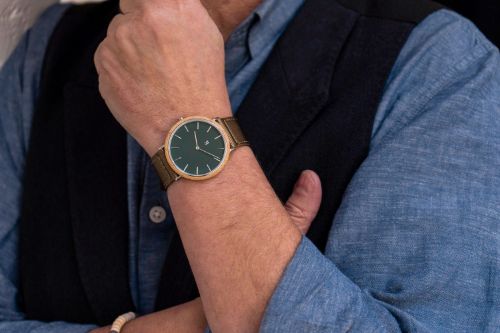 Hemverk-Armbanduhr Ø: 40 mm – Graham Fair Conifer/Taupe Nylon