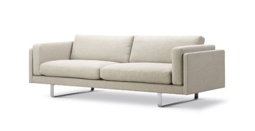Erik Jørgensen EJ 280 2 Pers. Sofa 86 L: 210 cm - Njord Beige/Gebürstetes Chrom