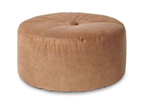 Bent Hansen Belly Puf Ø: 80 cm - Davos Læder Brown
