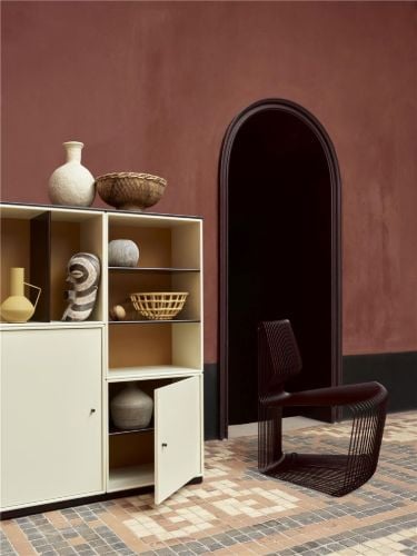 Montana Pantonova Concave Loungesessel SH: 40 cm - Schwarz Rot