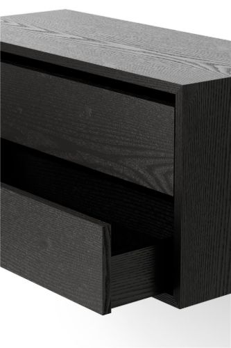 New Works Schrank niedrig m. Schubladen 38,4 x 79 cm – Esche schwarz