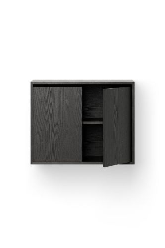 Neuer Werksschrank hoch m. Türen 62,4x79 cm – Esche Schwarz