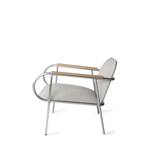 Eberhart Furniture Fausto Loungesessel SH: 40 cm – Leichte Wolle/Stahl