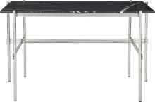 Bild von GUBI TS Schreibtisch 120x60 cm – Polierter Stahl/Schwarzer Marquina-Marmor