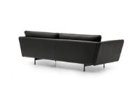 Bild von Mogens Hansen MH GRASP L Sofa L: 223 cm – Schwarzes Baltique-Luxusleder/Runde Beine aus gebürstetem Stahl