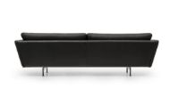 Bild von Mogens Hansen MH GRASP XL Sofa L: 243 cm – Schwarzes Baltique-Luxusleder/Runde Beine aus gebürstetem Stahl