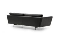 Bild von Mogens Hansen MH GRASP XL Sofa L: 243 cm – Schwarzes Baltique-Luxusleder/Runde Beine aus gebürstetem Stahl