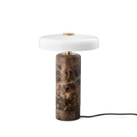 Bild von Design By Us Trip Tragbare Lampe H: 21 cm – Dunkler Emperador-Marmor/Opal