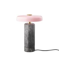 Bild von Design By Us Trip Tragbare Lampe H: 21 cm – Silbermarmor/Rose
