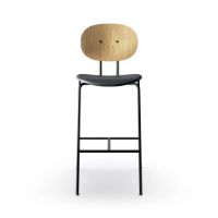 Bild von Sibast Furniture Piet Hein Barstuhl SH: 75 cm Schwarz – Eiche geölt/Massivschwarz