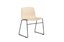 Bild von HAY AAC 08 About A Chair SH: 46 cm – Schwarz pulverbeschichteter Stahl/Blasser Pfirsich