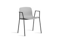 Bild von HAY AAC 18 About A Chair SH: 46 cm – Schwarz pulverbeschichteter Stahl/Betongrau