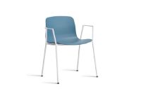 Bild von HAY AAC 18 About A Chair SH: 46 cm – Weiß pulverbeschichteter Stahl/Azurblau