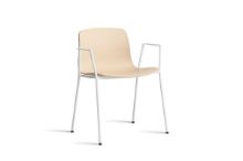 Bild von HAY AAC 18 About A Chair SH: 46 cm – Weiß pulverbeschichteter Stahl/Blasser Pfirsich