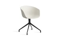 Bild von HAY AAC 20 About A Chair SH: 46 cm – Schwarz pulverbeschichtetes Aluminium/Melange-Creme