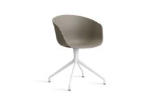 Bild von HAY AAC 20 About A Chair SH: 46 cm – Weiß pulverbeschichtetes Aluminium/Khaki