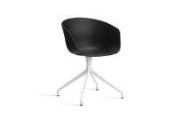 Bild von HAY AAC 20 About A Chair SH: 46 cm – Weiß pulverbeschichtetes Aluminium/Schwarz