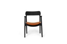 Bild von Bent Hansen Asger Chair M. Polsterung H: 80 cm – Schwarz gebeizte Eiche/Zenso2 223 Cognac-Leder