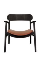 Bild von Bent Hansen Asger Lounge Chair M. Polsterung H: 77,5 cm – Schwarz gebeizte Eiche/Zenso2 223 Cognac-Leder