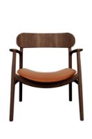 Bild von Bent Hansen Asger Lounge Chair M. Polsterung H: 77,5 cm – Geräucherte geölte Eiche/Zenso2 223 Cognac-Leder