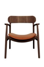 Bild von Bent Hansen Asger Lounge Chair M. Polsterung H: 77,5 cm – Geräucherte geölte Eiche/Zenso2 223 Cognac-Leder