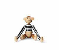 Bild von Kay Bojesen x Nørgaard Paa Strøget Monkey Small H: 18,5 cm – Schwarz/Weiß/Geöltes Teak LIMITED EDITION OUTLET