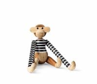 Bild von Kay Bojesen x Nørgaard Paa Strøget Monkey Small H: 18,5 cm – Schwarz/Weiß/Geöltes Teak LIMITED EDITION OUTLET