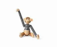 Bild von Kay Bojesen x Nørgaard Paa Strøget Monkey Small H: 18,5 cm – Schwarz/Weiß/Geöltes Teak LIMITED EDITION OUTLET