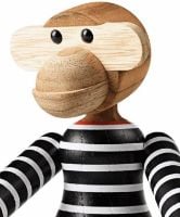 Bild von Kay Bojesen x Nørgaard Paa Strøget Monkey Small H: 18,5 cm – Schwarz/Weiß/Geöltes Teak LIMITED EDITION OUTLET