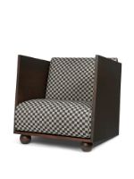 Bild von Ferm Living Rum Lounge Chair Check H: 84 cm - Dunkel gebeizt/Sand/Schwarz