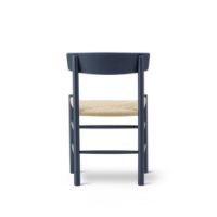 Bild von Fredericia Furniture 3239 J39 Mogensen Esszimmerstuhl SH: 46 cm – Indigoblaue Buche/Naturgeflecht