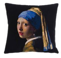 Bild von Poulin Design Johannes Vermeer Kissen 48x48 cm - Mädchen mit Perlenohrring