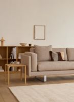 Bild von Erik Jørgensen EJ 280 2 Pers. Sofa 86 L: 210 cm – Njord Beige/Gebürstetes Chrom