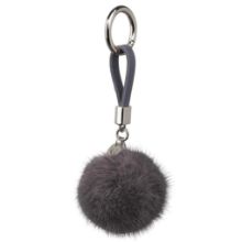 Bild von Natures Collection Nerz Pom Pom Nøglering 7 cm - Dunkelgrau