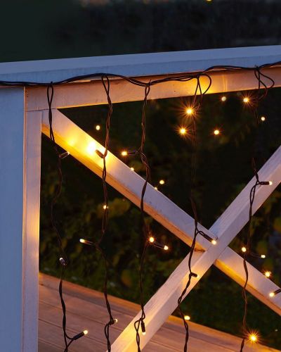 Sirius Tech-Line Gardin Startsæt 100 LED 1,5x2 m - Sort/Varm Hvid