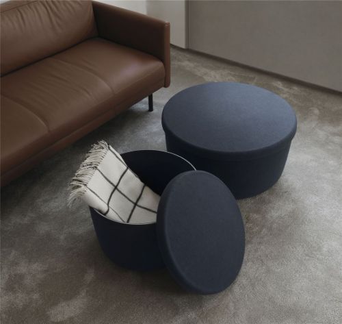 Normann Copenhagen Hide Pouf Groß 39x72 cm - Blau