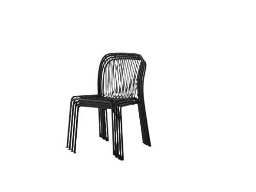 &Tradition Thorvald SC94 Space Copenhagen Outdoor-Beistellstuhl SH: 45,9 cm – Warm Black