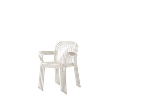 &Tradition Thorvald SC95 Space Copenhagen Outdoor-Sessel SH: 45,9 cm – Elfenbein