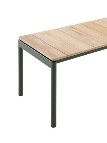 &Tradition Ville AV27 Andersen & Voll Outdoor Bench 40x110 cm - Bronzegrün/Teak