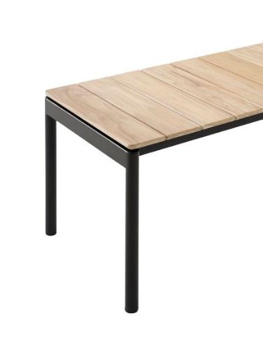 &Tradition Ville AV28 Andersen & Voll Outdoor Bench 40x180 cm - Warm Black/Teak
