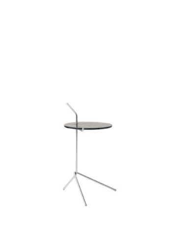 &Tradition Halten SH9 Side Table H: 65,7 cm - Polished Stainless Steel/Smoked Cast Glass