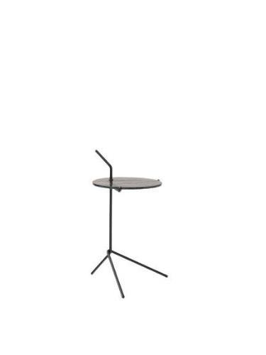 &Tradition Halten SH9 Side Table H: 65,7 cm - Warm Black Steel/Smoked Cast Glass