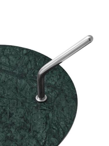 &Tradition Halten SH9 Beistelltisch H: 65,7 cm – Polierter Edelstahl/Verde Guatemala-Marmor