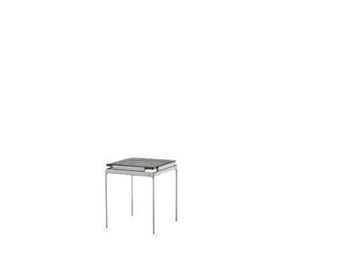 &Tradition Sett LN11 Side Table 40x40 cm - Dark Chrome Frame/Smoked Cast Glass