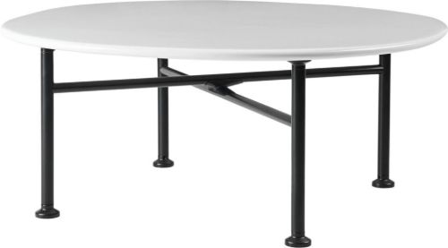 GUBI Carmel Coffee Table 75x75 cm - Clam White/Black Semi Matt